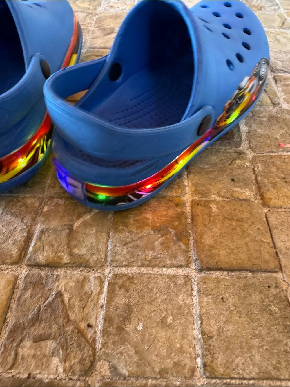 Kids Blue Slip-On Clogs with light